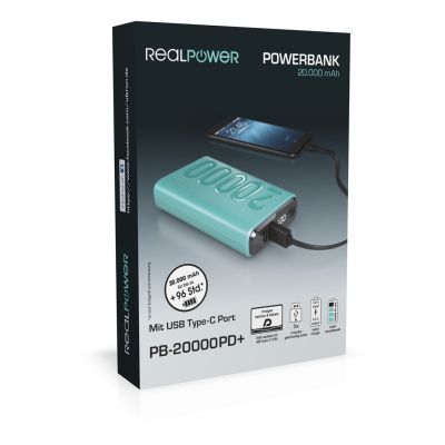 5. RealPower PB-20000PD+ Nutopia 20000 mAh Niebieski