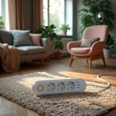 20. MACLEAN LISTWA ZASILAJĄCA, PRZEDŁUŻACZ 3 GNIAZDA + 3XUSB, 110-240V AC 50/60HZ, 2.1A MAX 2500W, 1,5M, BIAŁA MCE394 W