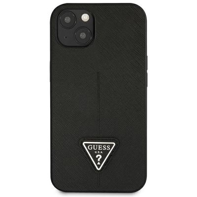 3. Etui Guess Saffiano Triangle Logo na iPhone 14 Plus - czarne