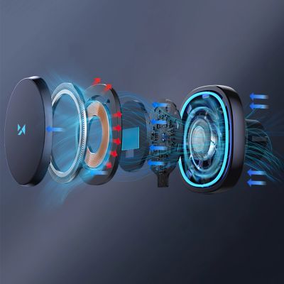 7. Uchwyt samochodowy Wozinsky WCT5-Q6S2Y z ładowarką indukcyjną Qi/MagSafe 15W na kratkę wentylacji z wentylatorem - czarny