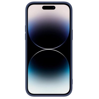 3. Nillkin CamShield Silky Silicone Case etui iPhone 14 Pro Max silikonowy pokrowiec z osłoną na aparat niebieskie
