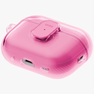 5. Etui UNIQ Glase Pro na AirPods Pro 3 Lock Case - przezroczysto-różowe
