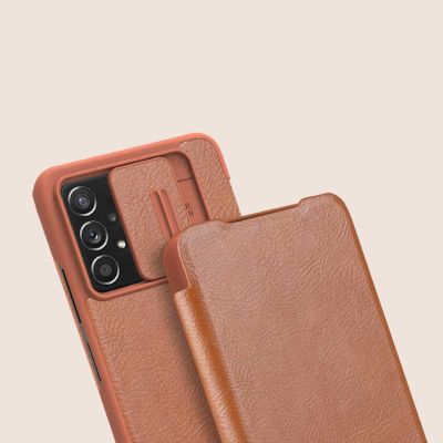 14. Nillkin Qin skórzana kabura etui Samsung Galaxy A73 brązowy