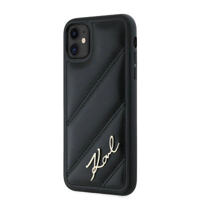 2. Etui Karl Lagerfeld Diagonal Quilted Script na iPhone 11 / Xr - czarne