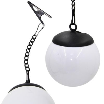 30. LAMPA SOLARNA PLASTIKOWA KULA WISZĄCA NA KLIPS 10X30CM KPL.2SZT