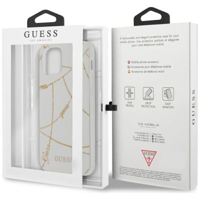 10. Etui Guess Gold Chain Collection na iPhone 12 Pro Max 6,7"  - białe