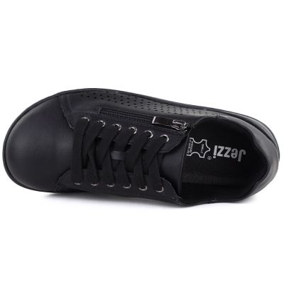 3. Skórzane półbuty damskie barefoot ażurowe czarne Gino Fabiani OL38-6