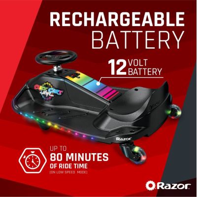 18. Razor CRAZY CART Shift Lightshow Lithium - Pojazd elektryczny do driftu