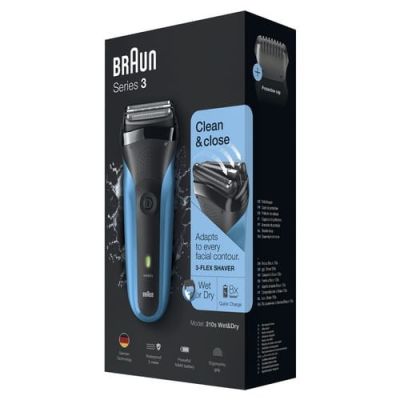 21. Golarka elektryczna BRAUN Series 3 310S maszynka do golenia Czarny, Niebieski