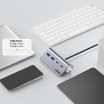 6. UNITEK HUB ALUMINIOWY USB-A/C 2X USBA 2X USBC 5GBP