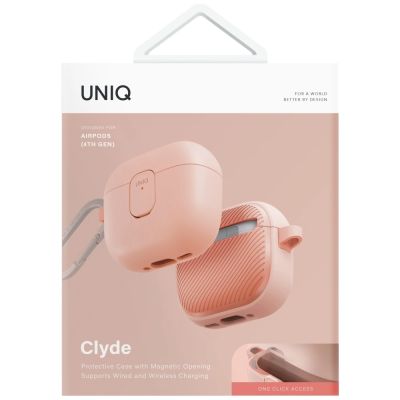 5. Etui UNIQ Clyde Lock Case do AirPods 4 - różowe