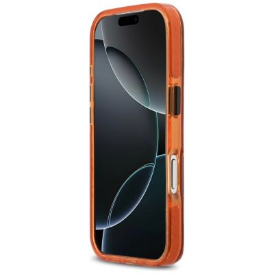 5. Etui BMW M IML Shockproof Metal Logos MagSafe na iPhone 17 Pro - promarańczowe
