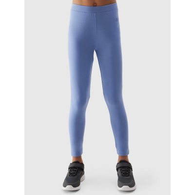 Legginsy bawełniane elastyczne dziewczęce 4F Junior