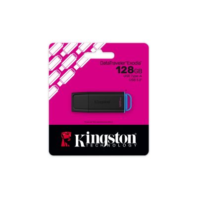 9. KINGSTON 128GB Portable USB 3.2 Gen 1 DataTraveler Exodia Black/Blue