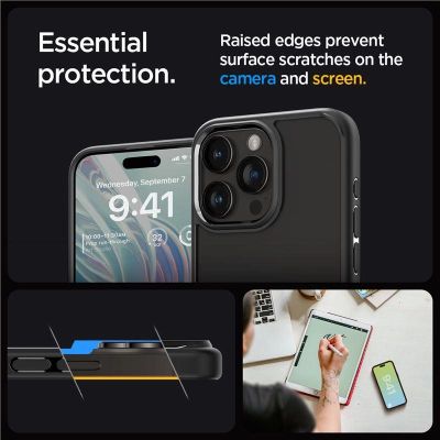 4. Etui Spigen Crystal Hybrid na iPhone 15 Pro - czarne