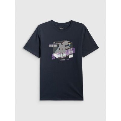 8. T-shirt regular z nadrukiem męski 4F 4FRSS26TTSHM3657-31S
