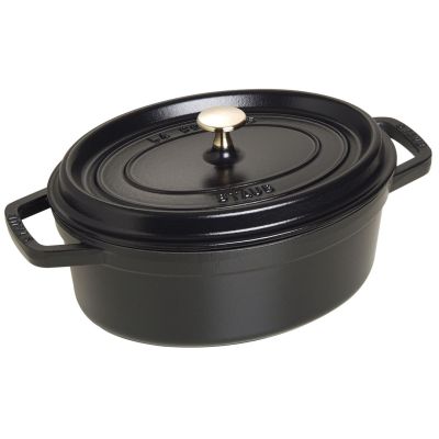 Garnek żeliwny owalny Staub - 3.2 ltr, Czarny