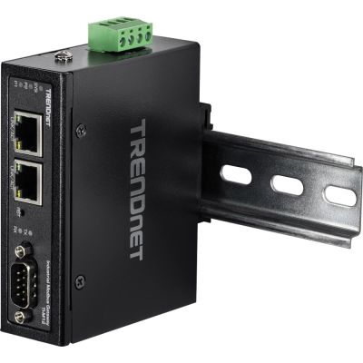 6. Brama przemysłowa TRENDnet TI-M12 - 100Mb LAN, RS-232, RS-485, Modbus, RS-442 - DC - Możliwość montażu na ścianie / szynie DIN - Zgodny z TAA