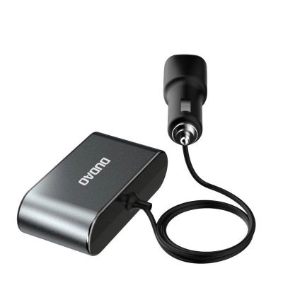 2. Dudao ładowarka samochodowa 2x USB / 3x rozdzielacz gniazda zapalniczki czarny (R1Pro black)