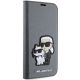 5. Etui Karl Lagerfeld Saffiano Karl&Choupette na iPhone 14 - srebrne