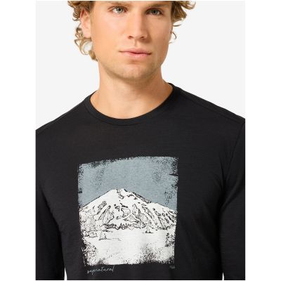 5. Longsleeve męski SUPER.NATURAL M LITHOGRAPHY MOUNTAIN LS czarny