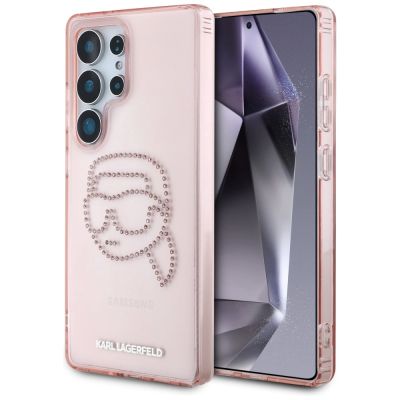 Etui Karl Lagerfeld Rhinestones K. Head Logo Samsung Galaxy S25 Ultra różowy