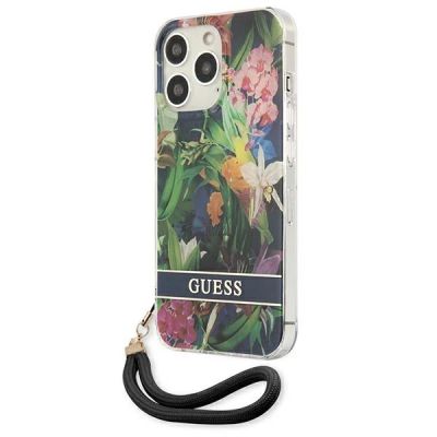 2. Etui Guess Flower Strap na iPhone 13 Pro / iPhone 13 - niebieskie