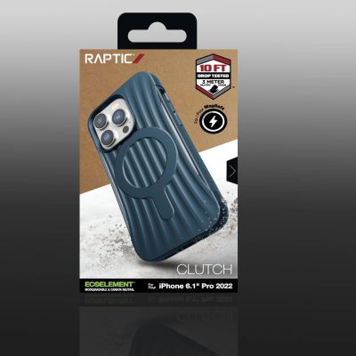 5. Raptic X-Doria Clutch Built Case etui iPhone 14 Pro z MagSafe pokrowiec plecki niebieski