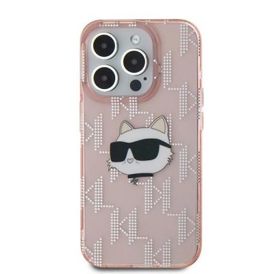 3. Etui Karl Lagerfeld IML Choupette Head & Monogram na iPhone 15 Pro - różowe