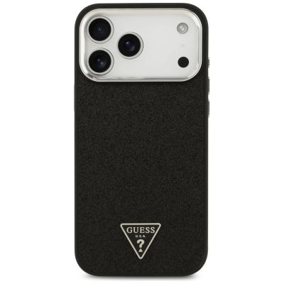 3. Etui Guess Glitter Triangle Logo MagSafe na iPhone 17 Pro Max / 18 Pro Max - czarne