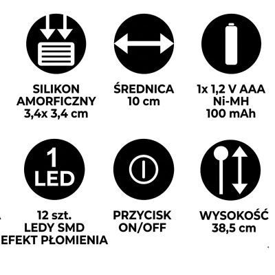 24. LAMPA SOLARNA KRYSZTAŁ 10X37CM