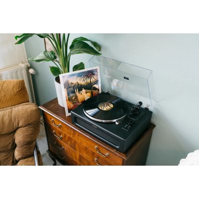 15. Lenco LS-430BK obrotowy talerz gramofonu Gramofon z napędem pasowym Czarny