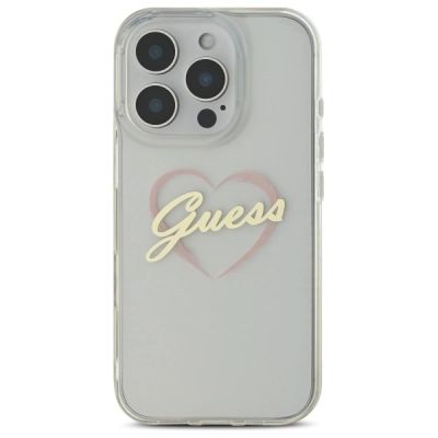 3. Etui Guess IML Heart na iPhone 16 Pro - przezroczyste