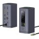 4. Stacja dokująca Baseus Spacemate hub USB-C 11w1 3xHDMI 4K 60Hz + 2xUSB-A (10Gb/s) + 1xUSB-C (10Gb/s) + RJ45 + 2xUSB-A (480Mb/s) + 1xUSB-C (PD) + 1xMinijack 3,5mm - szara