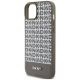 5. Etui DKNY Leather Printed Pattern Metal Logo MagSafe na iPhone 15 / 14 / 13 - brązowe