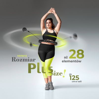 3. ZESTAW HULA HOP HHW12 BLACK Z WYPUSTKAMI I OBCIĄŻNIKIEM HMS + PAS BR163 BLACK PLUS SIZE