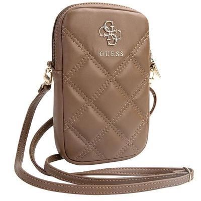 3. Torebka Guess Zip Quilted 4G - brązowa