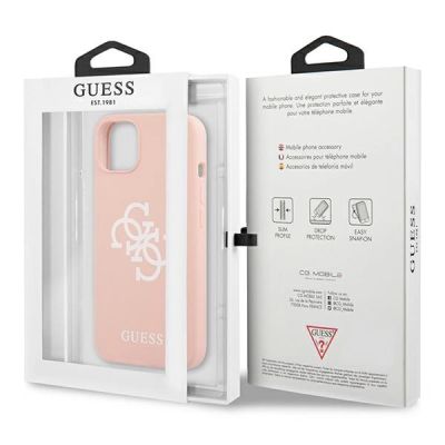 8. Etui Guess Silicone 4G Logo na iPhone 13 / 14 / 15 - różowe