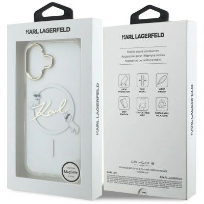 8. Etui Karl Lagerfeld IML Choupettes Karl  Script Logo MagSafe na iPhone 17 - przezroczyste