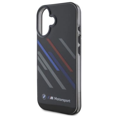 6. Etui BMW Motosport IML Random Stripes na iPhone 16 Plus - czarne