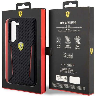 8. Etui Ferrari Carbon Contrast Edges na Samsung Galaxy S23+ - czarne
