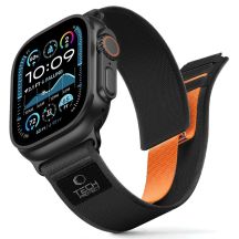 Pasek Tech-Protect Nylon Elite na Apple Watch 44 / 45 / 46 / 49 mm - czarno-pomarańczowy