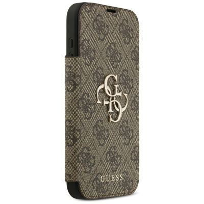4. Etui Guess Book 4G Metal Logo na iPhone 18 Pro Max / 17 Pro Max - brązowe