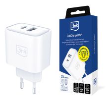 Ładowarka sieciowa 3mk DualCharge 20W PD3.0 QC 3.0 PPS USB 1A1C - biała