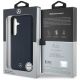 8. Etui Mercedes Leather Debossed Lines MagSafe na Samsung Galaxy S25 - niebieskie