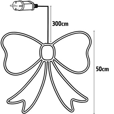 4. KOKARDA DEKORACYJNA 55CM CZERWONA 120 LED