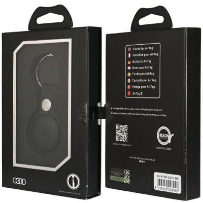 7. Etui Audi Synthetic Leather na AirTag - czarne