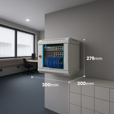 8. Extralink - szafka wisząca  4U 10" kolor szary
