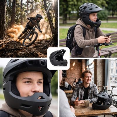 14. Kask rowerowy full-face Meteor Hydra S 51-55 cm czarny