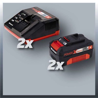 4. Einhell GE-CM 43 Li M Kit Kosiarka do trawnika typu push Bateria Czarny, Szary, Czerwony